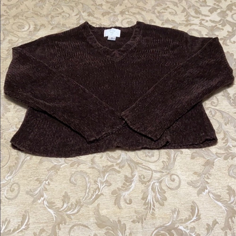 One Step Up CHENILLE Cropped Sweater S